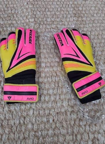 Vizari Avio F.P. Soccer Goalkeeper Goalie Gloves | Pink / Yellow Size 4 | VZGL90022-4