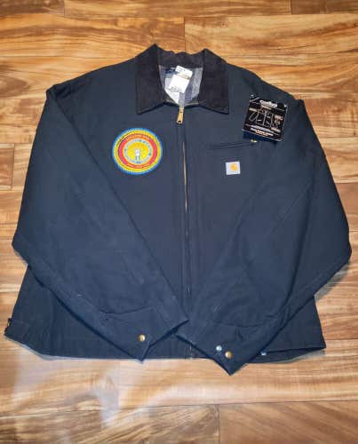 NEW Vtg Carhartt Detroit Work Jacket Blanket Lined Black Coat Size 54 Tall XXL
