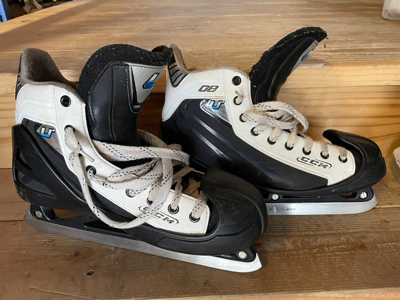 Used CCM Regular Width Size 10.5 U+ Pro Hockey Goalie Skates
