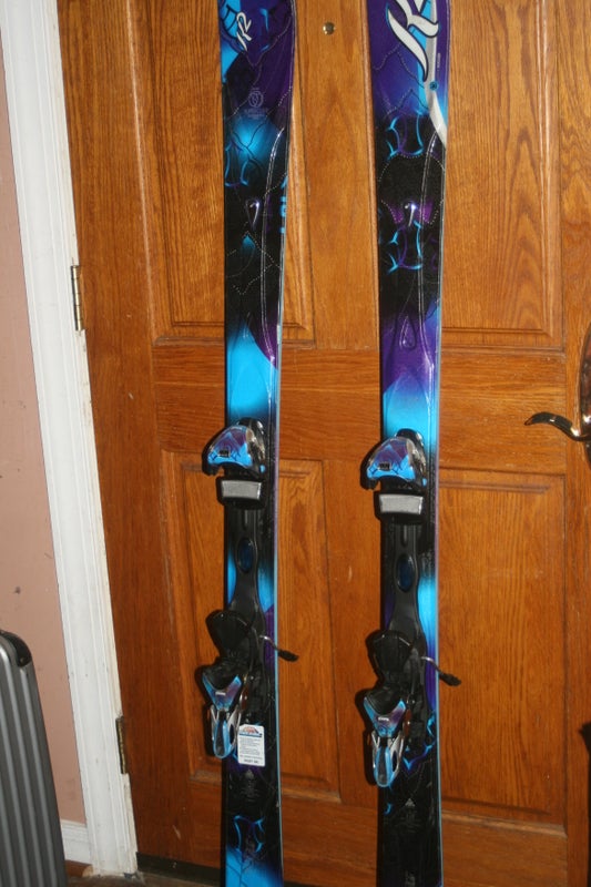 Women's K2 80 160 cm All Mountain SuperGlide Skis With Marker Adjustable Bindings