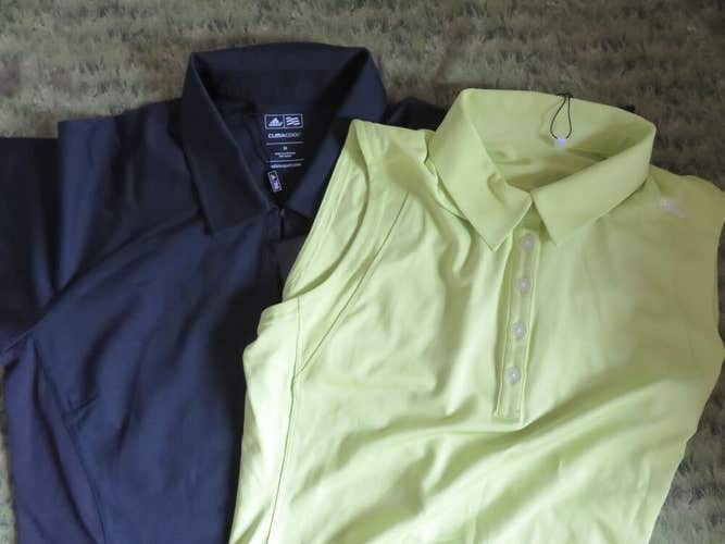LADIES * Set of 2 Adidas CLIMACOOL /Adi Golf Shirt * Size MED - READ DESCRIPTION