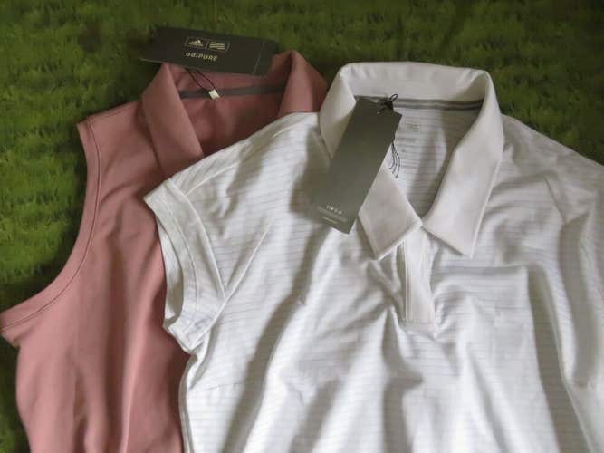 LADIES * Set of 2 Adidas ADIPURE Golf Shirt - Size MED - READ DESCRIPTION