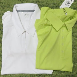 LADIES * 2 Adidas ADIZERO/ADIPURE Golf Shirts - Size MED - READ DESCRIPTION
