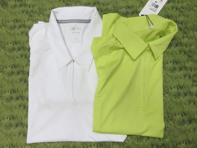 LADIES * 2 Adidas ADIZERO/ADIPURE Golf Shirts - Size MED - READ DESCRIPTION