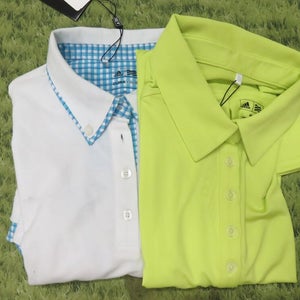 LADIES * Set of 2 Adidas CLIMALITE &Adizero Golf Shirt - MED - READ DESCRIPTION