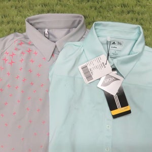 LADIES * Set of 2 Adidas CLIMALITE &Adizero Golf Shirt -SMALL- READ DESCRIPTION