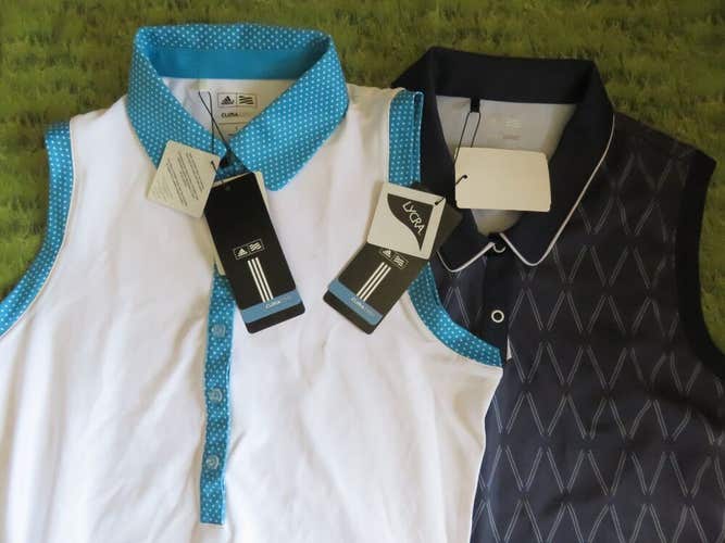 LADIES * Set of 2 Adidas CLIMACOOL Golf Shirts - Size SMALL - READ DESCRIPTION
