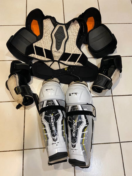 Senior CCM Ultra Tacks Pro Shoulder Pads, Elbow Pads, Shin Guards