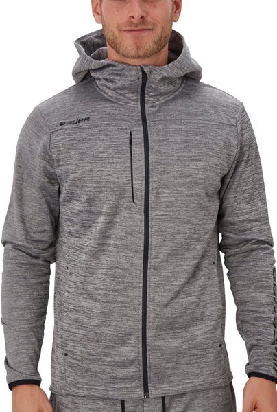 NEW Bauer Vapor Fleece Zip Hoodie, Gray, Sr. Medium