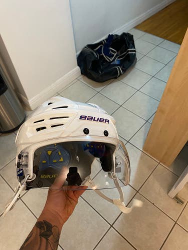 Medium Bauer Re-Akt 150 Helmet Montreal Canadiens Pro Stock With Visor