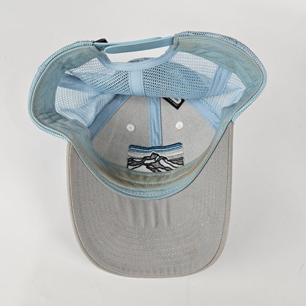 PATAGONIA Snap Back Mesh Trucker Hat White Gray Blue Baseball Hat