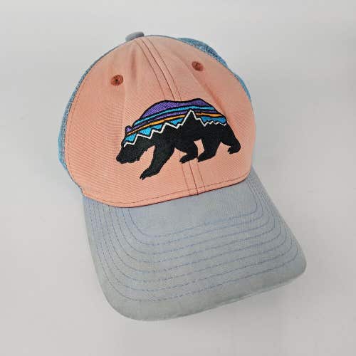 PATAGONIA Distressed Fitz Snap Back Mesh Trucker Hat Baseball Cap Patagonia Logo