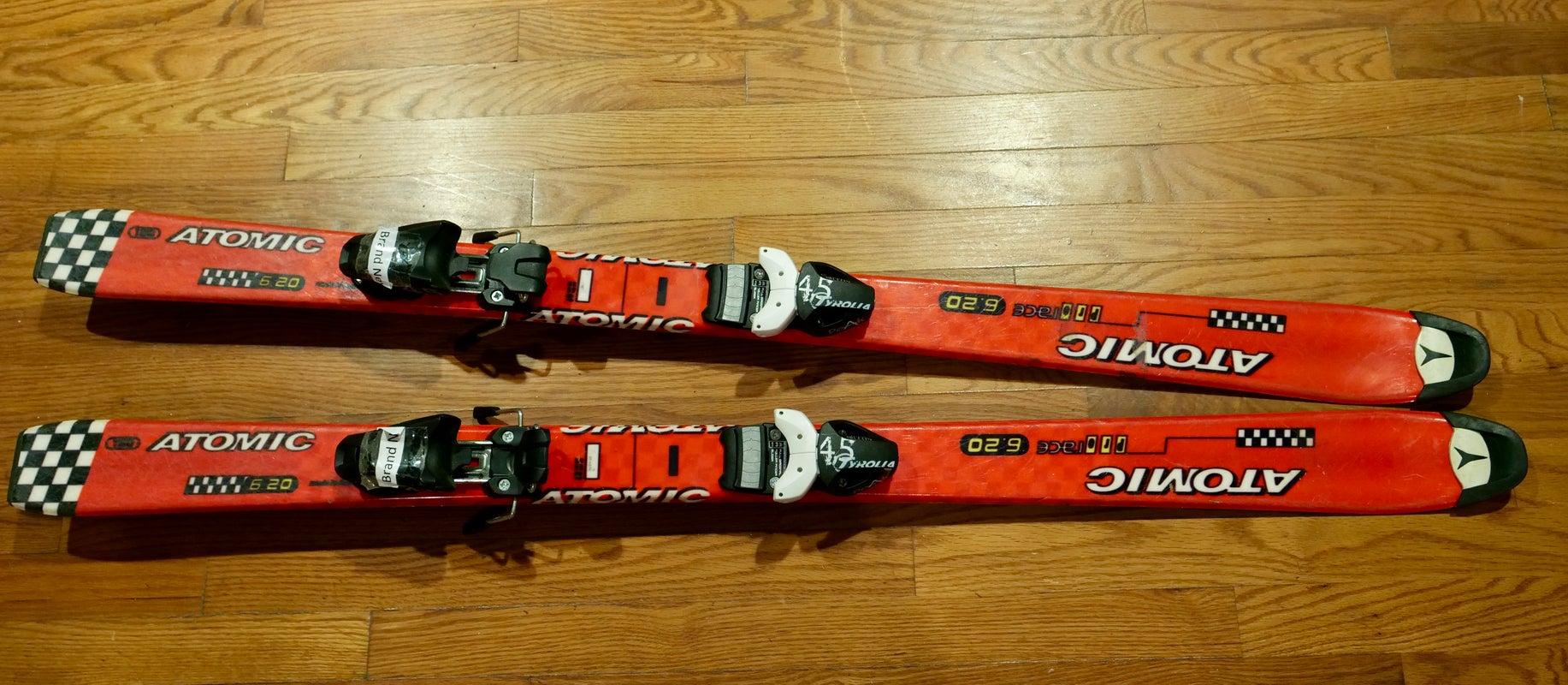 Used Kid's Atomic 130 cm All Mountain Skis Pro Race 6.20 With New Bindings