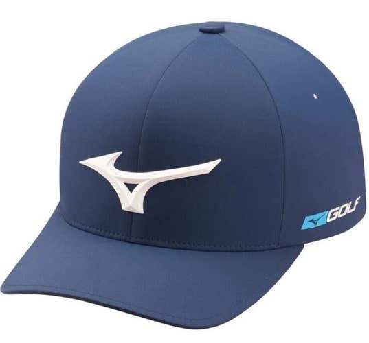 Mizuno Tour Delta Fitted Golf Hat Cap Navy Large L/XL New w/ Tags #92676