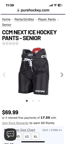 Senior Large CCM  Hockey Pants