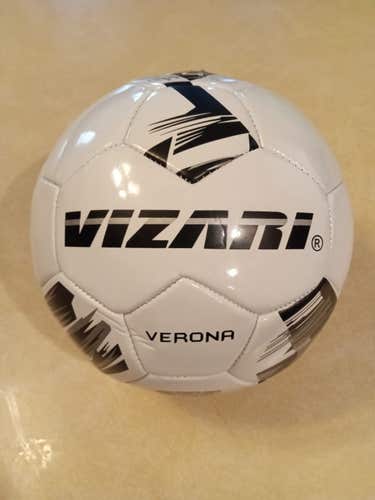 Vizari 'Verona' Soccer Ball | for Kids and Adults | White / Black / Silver Size 3 | VZBL91765-3
