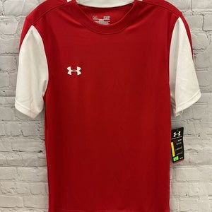 Under Armour Mens UA Classic Size Small Red White Reg Fit Soccer Jersey NWT $23