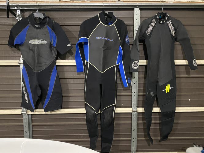Three Barely Used  Wetsuits