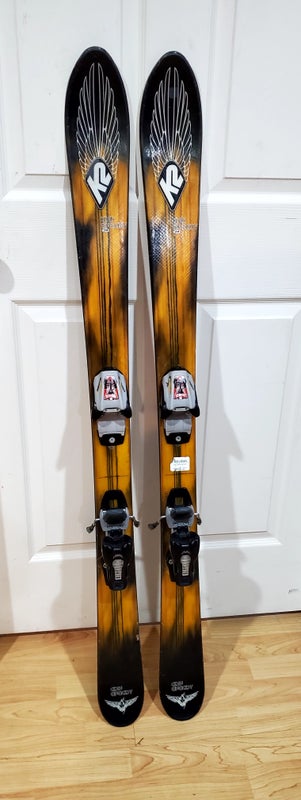 Used K2 128 cm All Mountain carving Skis With Bindings 70mm .