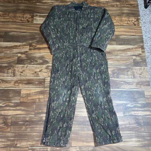 Vintage Winchester Trebark Camouflage Hunting Suit Insulated Coveralls Men's XL