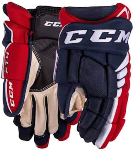 Used Navy/Red CCM FT4 Gloves 14"