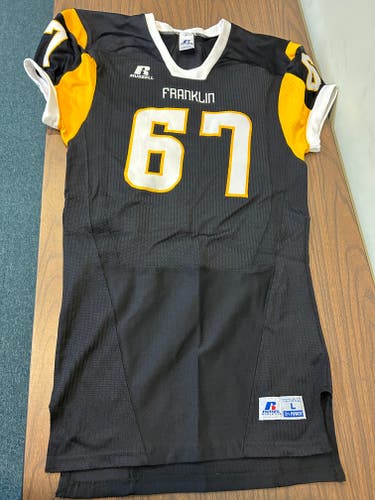 New Russell Athletic FRANKLIN Football jersey -- Black with Athletic Gold and White trim -- #67
