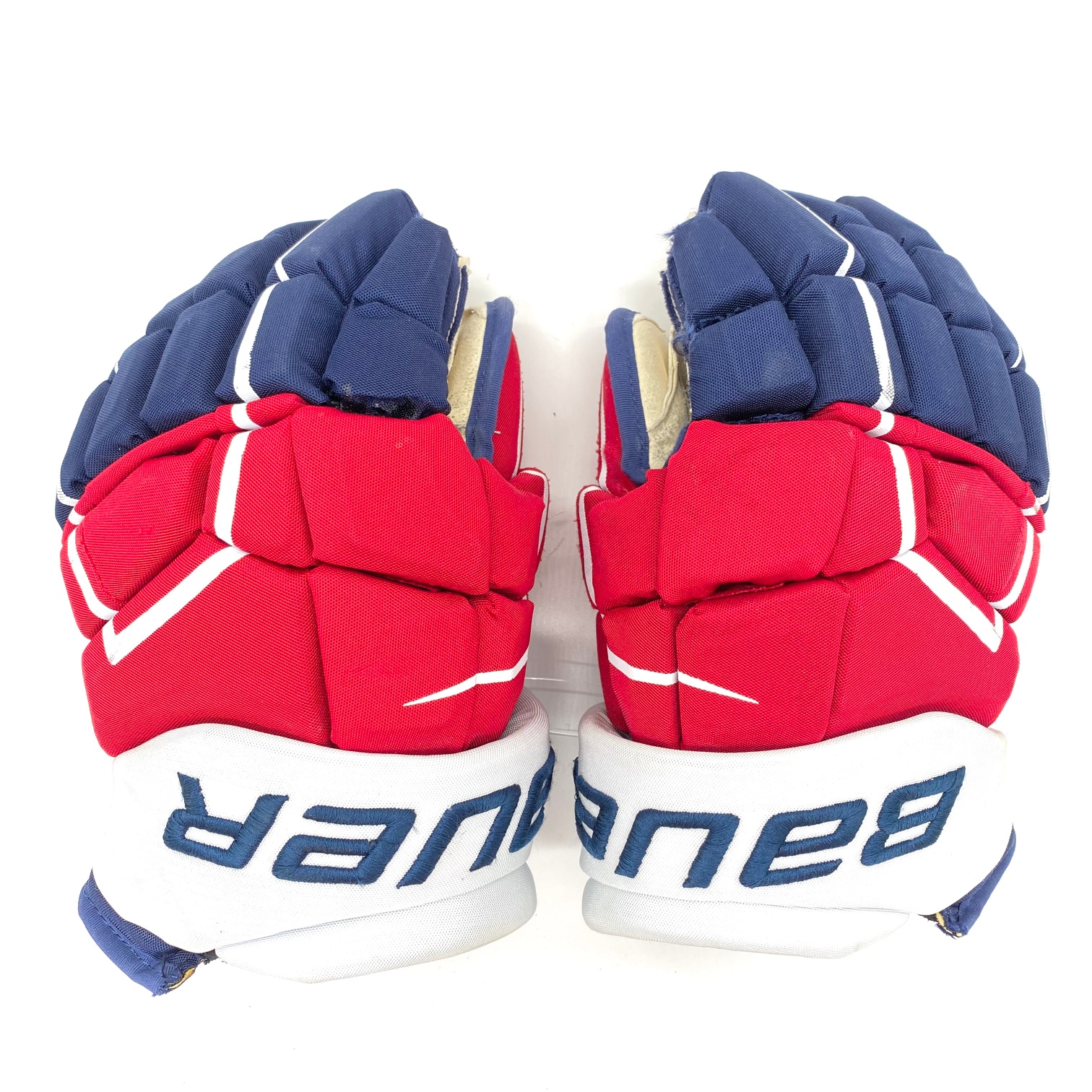 Used Bauer Supreme Ultrasonic Gloves 14" Pro Stock - Washington Capitals