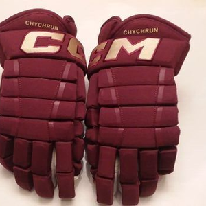 ARIZONA COYOTES Jakob Chychrun game-worn 14-inch CCM Pro red 3rd-style gloves 2022-2023