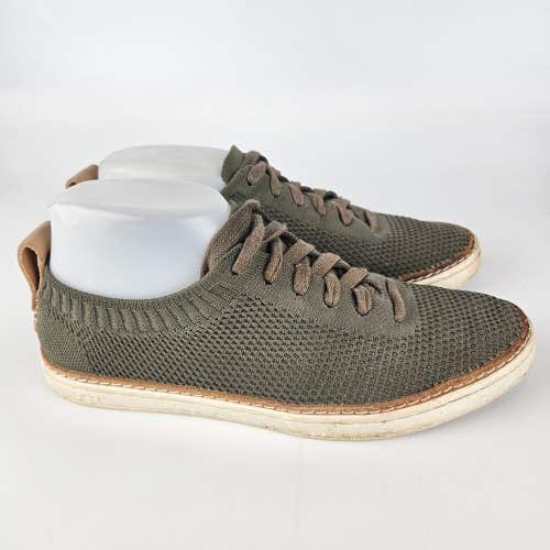 UGG Womens Sidney Olive Green Trainer Sneaker Size 8 lace up 1095092