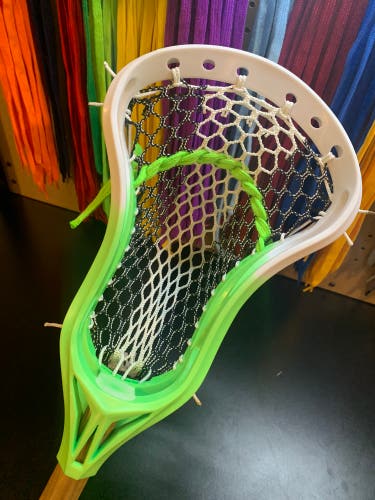 NEW Lacrosse Head Dyed And Professionally Strung W/ Semi Soft Mesh And Mid Low Pocket
