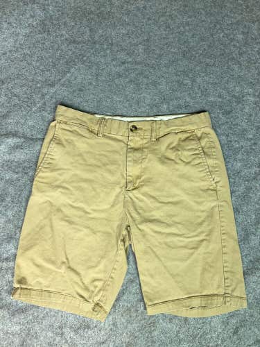 Old Navy Mens Shorts 32 Khaki Chino Pockets Slim Casual Cotton Zip Formal Zip