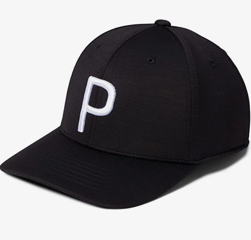 NEW Puma P Cap Puma Black/White Glow Snapback Golf Hat/Cap