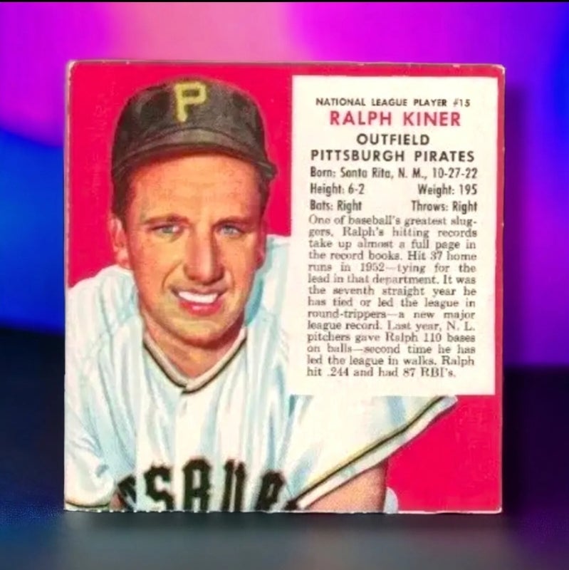 Ralph Kiner Pittsburgh Pirates 1953 Red Man Baseball Card No Tab #15