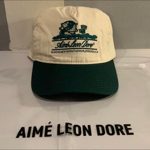 Aime Leon Dore Men's Cream and Green Hat
