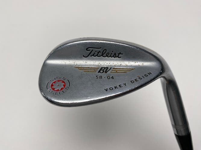 Titleist 2009 Vokey Spin Milled Chrome 58* 4 Bounce Wedge Steel Mens RH