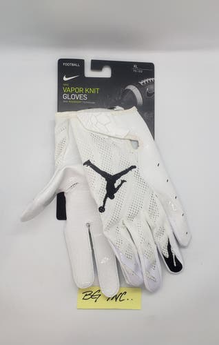 Nike Air Jordan NFL Vapor Knit 3.0 Football Gloves White/Black CJ9849-102 sz XL