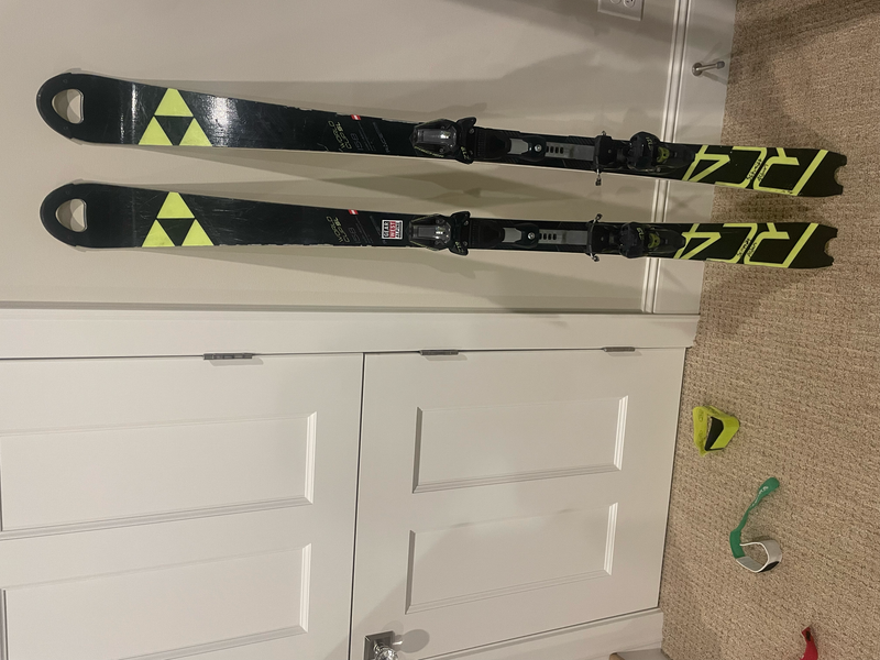 Used Fischer 158 cm Racing RC4 World Cup SL Skis With Bindings Max Din 13