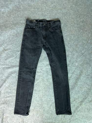 Gap Mens Jeans 28x30 Black Slim Denim Pant Dark Casual Pockets Actual 28x28