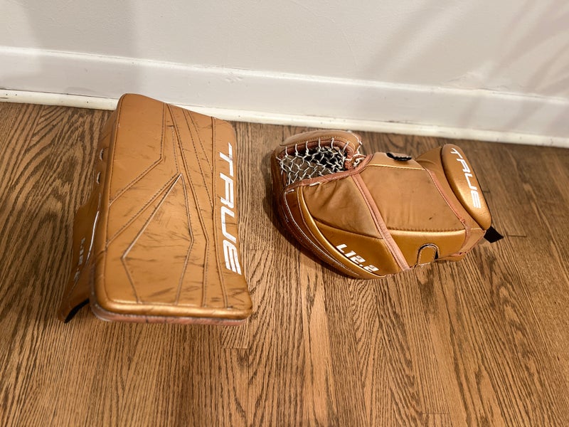 Used Regular True L12.2 Glove and Blocker (customized bronze colour) crafted by LEFEVRE