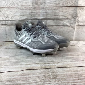 adidas Men's 8.5 Ultra Boost DNA 5.0 Gray/White Metal Baseball Cleats ID9602 New