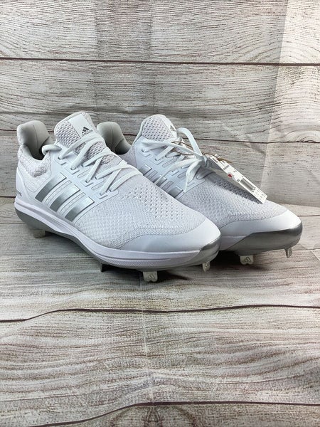 Men's 11.5 adidas Ultra Boost DNA 5.0 Baseball Cleats White / Silver ID9622