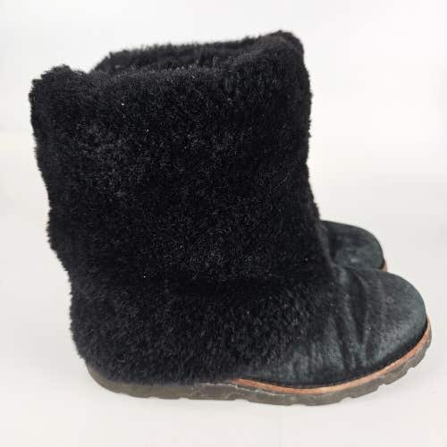 UGG Australia Maylin 3220 Black Suede Fold Over Shearling Boots Women's Size: 5