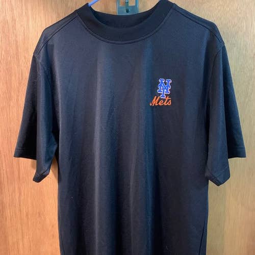 MLB New York Mets - Black Short Sleeve Shirt - Adult Medium - Dry Fit