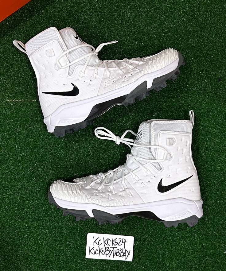 Nike Force Savage Elite Shark Football Cleats Mens size 14 WIDE 923089-101 White