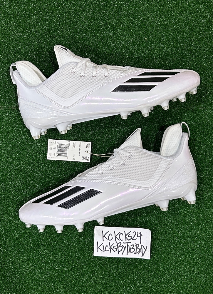Adidas Adizero Scorch Football Cleats White FY8360 Mens size 14
