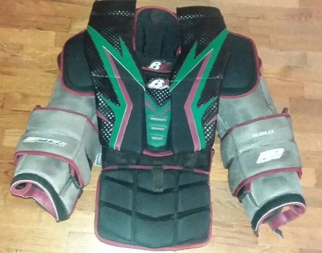 ARIZONA COYOTES Karel Vejmelka game-worn Brian's chest+arm protector (throwback colors) 2022-23
