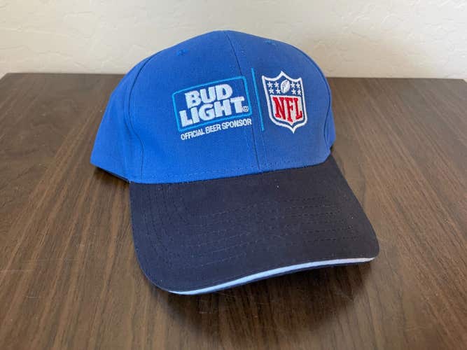 Bud Light Beer NFL FOOTBALL OFFICIAL BEER SPONSOR Adjustable Strap Cap Hat!