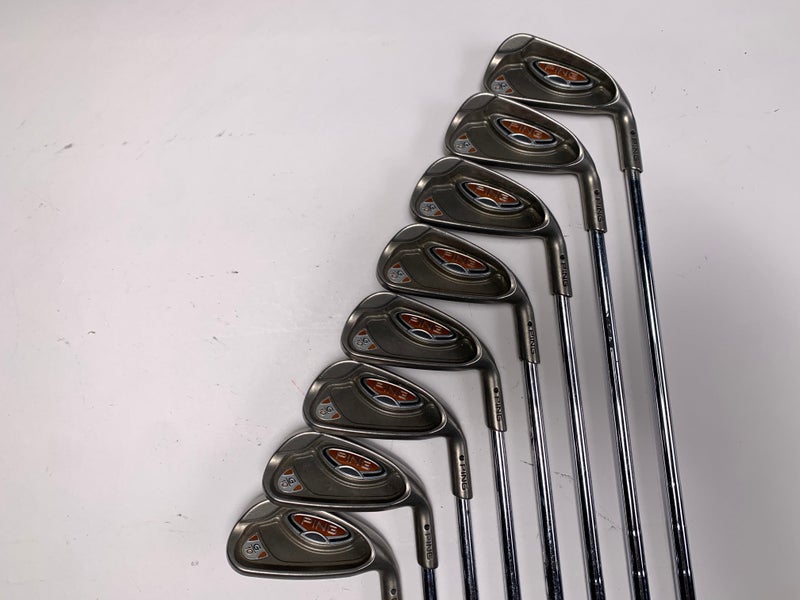 Ping G10 Iron Set 3-PW Black Dot Karsten ZZ-Lite Stiff Steel Mens +1'' RH
