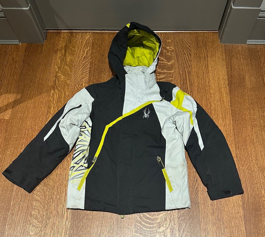 Gray And Black Used Kids Size 10 Unisex Spyder Jacket