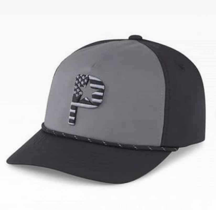 NEW Puma Pars & Stripes Rope Puma Black Snapback Golf Hat/Cap